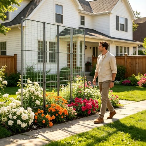 unho Metal Tall Garden Trellis for Climbing Plants Outdoor 2 Pack 82"x27" - size: 82x27inch（2pack）