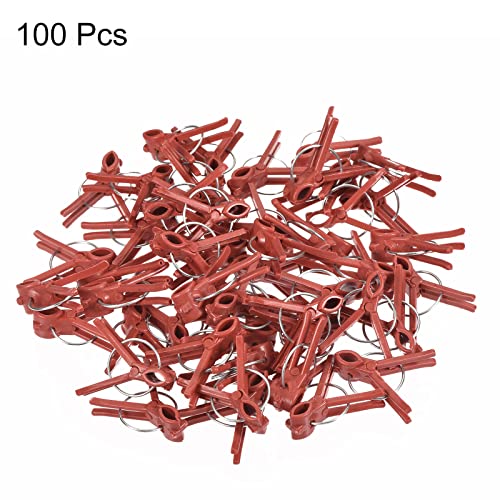 MECCANIXITY Plant Grafting Clips Plastic Curved Mouth Garden Clamps Fixing Connects Gardening Tool for Vegetable Vine Pack of 100