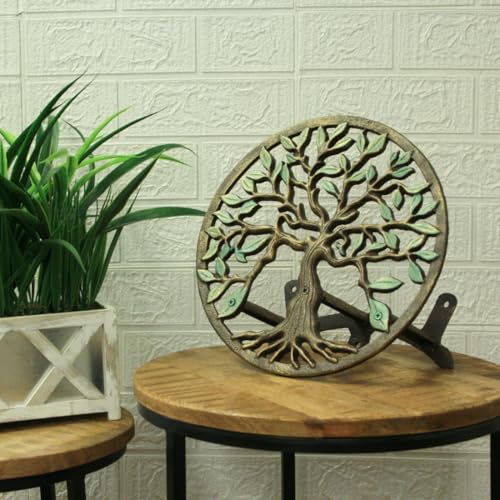 Zeckos Garden Hose Holder Tree of Life 12 Inch Cast Iron Green Bronze - color: Tree of Life - Green