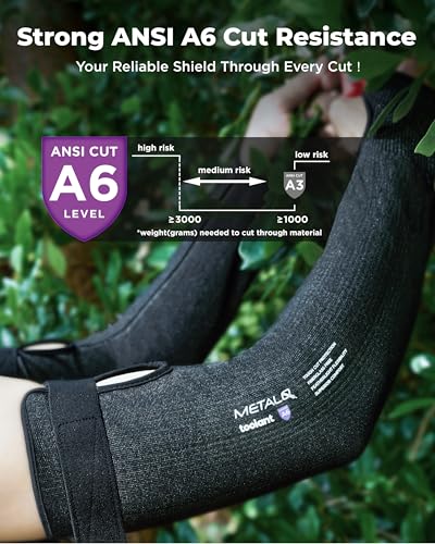 toolant Ultra-Comfort Cut Resistant Sleeves for Gardening & Welding - color: Black, size: ANSI A9 Cut Resistant Sleeves