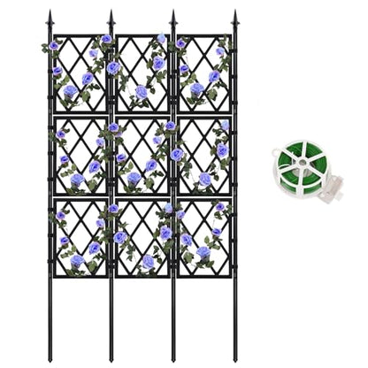WellSign Garden Trellis for Climbing Plants Outdoor 63 Inch Iron Pipe - color: Black