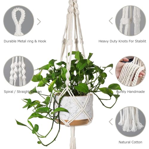 MIPON 3 Pack Macrame Plant Hangers, Hanging Planters for Indoor Plants