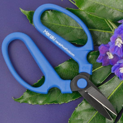 Flower Scissors With Black Carbon Steel Blades 7.0 Inch, Delphinium (Blue) - style: 7.0 Inch Blue