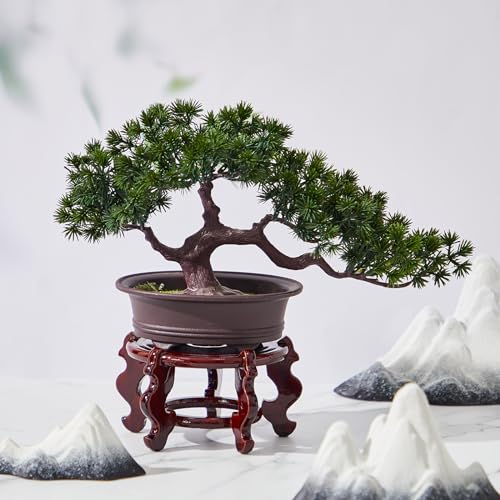 Geetery 2 Pcs 4–12 in Oriental Wooden Plant Stand Indoor Vase Stand, 4 in - size: 4 in