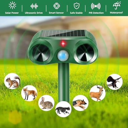 4 Pack Deer & Cat Deterrent with Motion Sensor for Yard & Garden