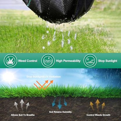 4ft x 100ft Heavy Duty Landscape Fabric - 3.2oz UV Resistant Weed Barrier Fabric, High Permeability Garden Ground Cover for Weed Control, Durable Geotextile Underlayment for Driveways & Flower Beds - size: 4ft*50ft 2Pack