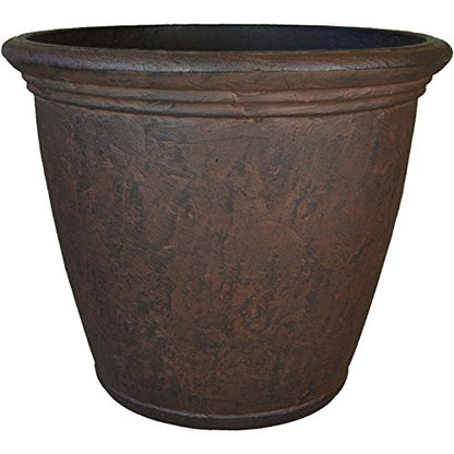 Sunnydaze Anjelica 24'' Large Plastic Planter Pot for Plants, Rust - color: Rust, size: 24 in