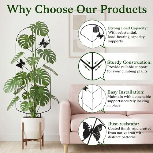 2 Pack 30'' Metal Plant Trellis for Climbing Plants Indoor Outdoor