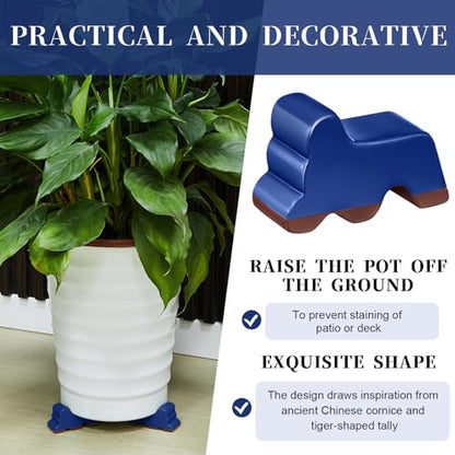 Kigeli 12 Pcs Resin Pot Feet for Outdoor Planters Frost Proof, Royal Blue - color: Royal Blue