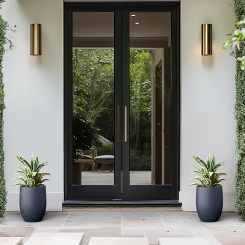 Kante Small Round Curved Charcoal Concrete Planter 9.1" Dia, Outdoor - color: Charcoal, size: 11.8 Inch Tall