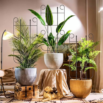 4 Pack Trellis for Climbing Plants Indoor, Expandable Small Metal Trellis for Potted Plants, Flowers Vine Ivy, Sturdy Houseplant Pothos Plant Climber Support - size: 4 Pack-15in(H)x10in(L)