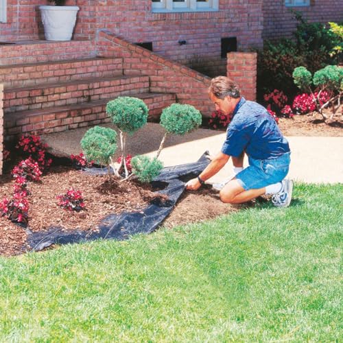 EXTRAEASY 4ft x 180ft Garden Weed Barrier Landscape Fabric,Weed Block Fabric Heavy Duty 3.2OZ,Woven Mulch for Landscaping Ground Cover Weed Control Fabric, Black Garden Bed Liner - size: 4ft x 180ft