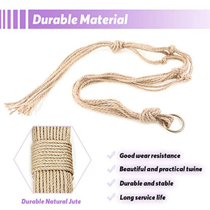 Swpeet 6 Pack 3 Sizes Macrame Hanging Planter Holder Plant Hanger with 6 Pack 2.9 Inch Ceiling Cup Hooks Kit, Hanging Planter Basket Rope Holder for Indoor Outdoor Decorations Beautiful Hanging