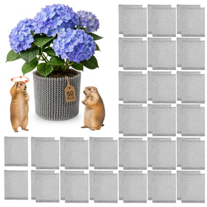 50 Pack 1-Gallon Stainless Steel Gopher Baskets for Planting – Underground Root Protector Cages for Garden Vegetables, Flowers & Bulbs – Reusable Wire Mesh Guards Against Voles & Burrowing Rodents