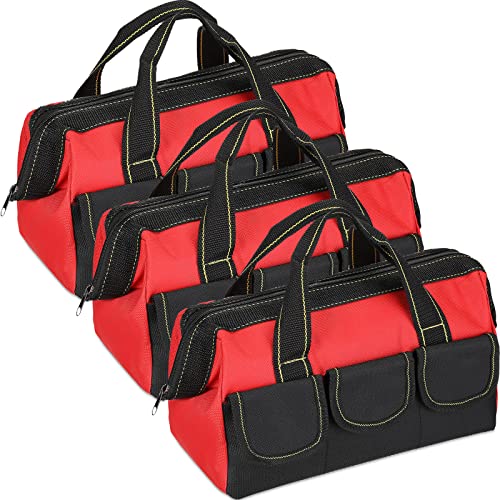 Sanwuta 3 Pack 13 Inch Tool Bags, Classic, Red - color: Red, size: 13 Inch, style: Classic