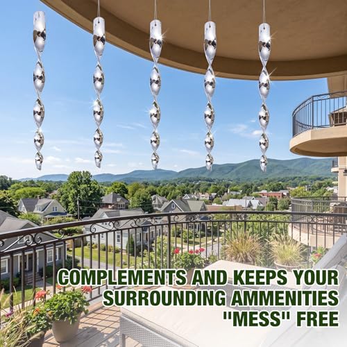 48 Pcs Woodpecker Bird Deterrent for House Outside, Silver Hanging Streamer