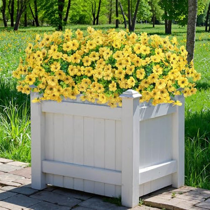 20 Bundles Artificial Flowers for Outdoors Fake Plants, Yellow - color: Yellow