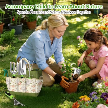 Gardening Tools Set with Floral Handbag,Gardening Gifts for Women