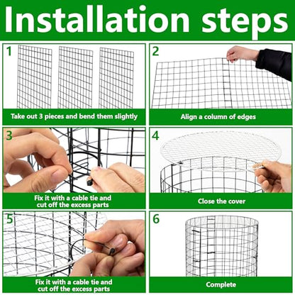 Adnee 8 Pack Wire Plant Protector with Cover-12" x 11" Detachable Plant Protector Metal Plant Cages-Garden Plant Cages for Flower Vegetable to Keep Animals Out - color: 8 Pack 12x11 Inch