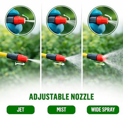 1.3 Gallon Pump Pressure Sprayer (5L) – Lawn and Garden Sprayer with Adjustable Nozzle & Shoulder Strap – for Watering Plants, Weeds, Fertilizer & Outdoor Cleaning
