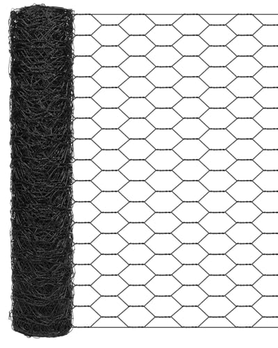 vensovo Garden Poultry Black Chicken Wire - 13.7 '' × 157 '' Chicken Wire for Crafts, Garden Fence Animal Barrier, 0.8 inch Mesh Poultry Netting Fence, Pet/Rabbit/Chicken Wire Fencing - size: 13.7 inch x 13.1 Ft