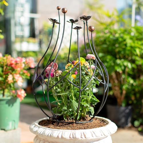 Obelisk Trellis Garden - 27" Metal Climbing Support for Vines - size: 27" x 8"