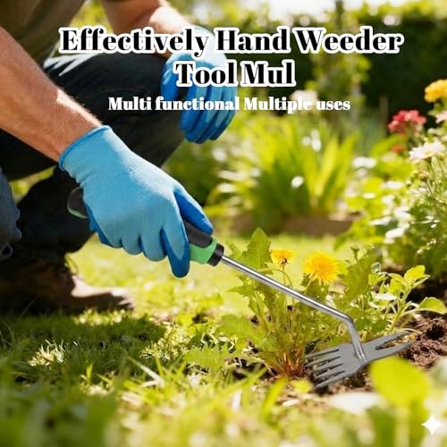 Weed Puller Tool, 5-Claw & Crab Claw 2-in-1 Heavy Duty Weed Remover, Ergonomic Long Handle Manual Weeding Tool for Dandelion, Crabgrass, Patio, Lawn & Garden