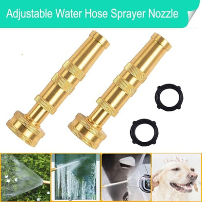 Garden Hose Nozzle, CM CUMIZON Solid Brass Heavy Duty Adjustable Twist Hose Nozzle, High Pressure Water Hose Sprayer Nozzle, 2 Pack - style: Nozzle Twist 2P