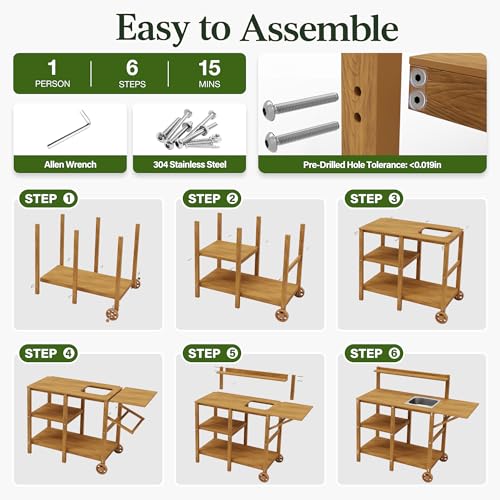 YEFU Potting Bench with Sink, All-Weather Resistant,Teak - color: Teak, size: Premium