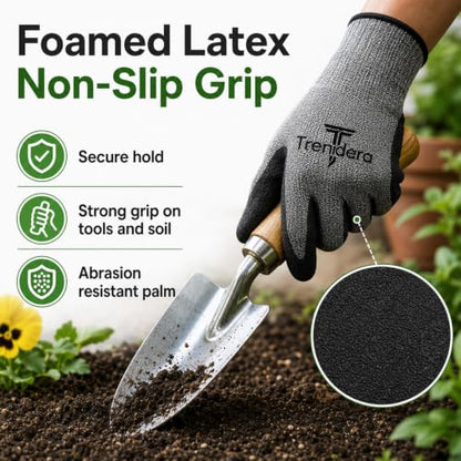 4 Pairs garden gloves work gloves with grip working gloves,Breathable latex dipped gloves,Suitable for garden weeding, construction, outdoor, warehouse handling, etc. - size: Large