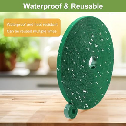 SumDirect Plant Tape 75 ft Plant Ties for Climbing Plants Garden Twist Ties Plants Adjustable Green Garden Tape for Plants, Flowers, Vines and Tree (75 ft x 1/2 in) - size: 75 ft x 1/2 in