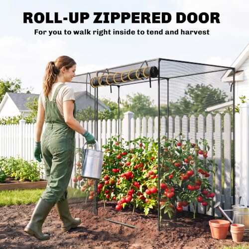 Outsunny 6' x 3' x 5' Crop Cage, Plant Protection Tent, Black