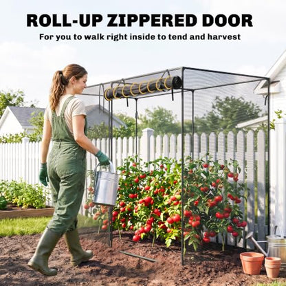 Outsunny 6' x 3' x 5' Crop Cage, Plant Protection Tent, Black