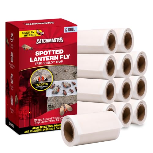 Catchmaster Tree Shield Lantern Fly & Ant Traps Insect Barrier, 12 Rolls 30ft Each, Outdoor Adhesive Crawling Insect Trap to Protect Trees, Fruit & Plants, Pest Control Lawn & Garden - size: 12 Rolls