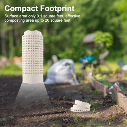 Underground Worm Farm, Outdoor In-Ground Compost Bin 4.3"x4.3"x11" 2Gallons
