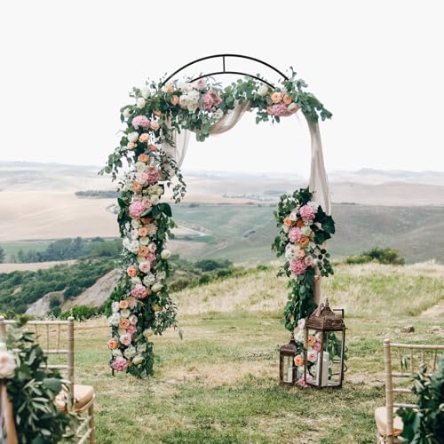 8FT Garden Arch Trellis with Planter Boxes Rustproof Black - size: 8*6 FT