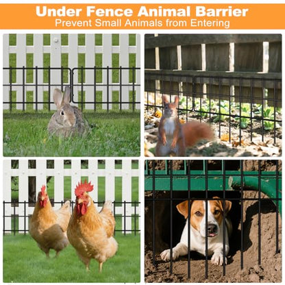 KYATE Garden Fence Animal Barrier, 46 Panels No Dig Fence 65.2ft(L) x13in(H), Rustproof Metal Defense Border, Dogs Rabbits Blocker Fence for Outdoor Yard & Patio - size: 46 Panels-65.2ft(L)x13in(H)