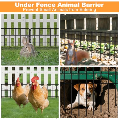 KYATE Garden Fence Animal Barrier, 30 Panels No Dig Fence 42.5ft(L) x13in(H), Rustproof Metal Defense Border, Dogs Rabbits Blocker Fence for Outdoor Yard & Patio - size: 30 Panels-42.5ft(L)x13in(H)