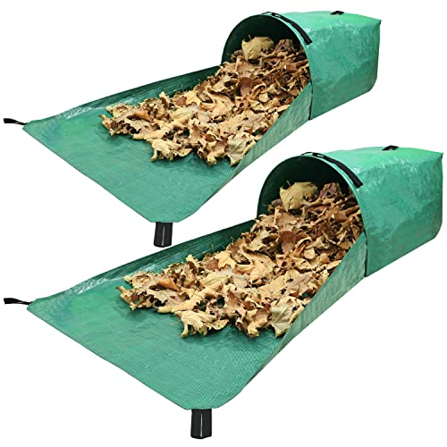 Gardzen 2 Pack 53 Gallon Yard Waste Bags Reusable Heavy Duty