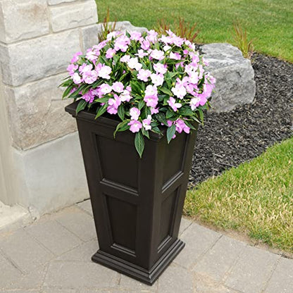 Mayne Fairfield 28in Self-Watering Tall Square Planter, Espresso - color: Espresso