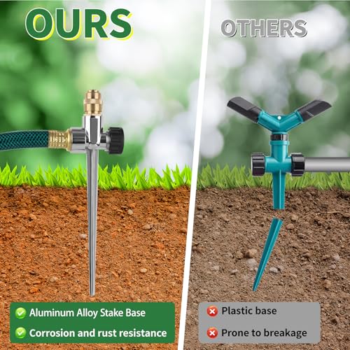 2 Pack Lawn Sprinkler with Hose, Metal Water Garden Sprinklers with Nozzle - style: Sprinkler with Hose