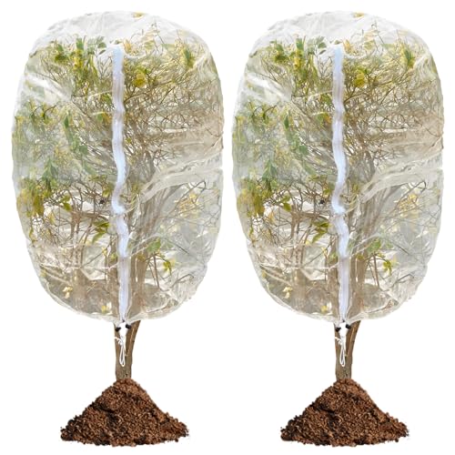 Bird Netting for Garden Protection, 2 Pack Garden Netting Pest Barrier with Zipper Drawstring, 3.3x4.6FT Mosquito Net Tomato Protective Cover Plant Netting for Cicadas Vegetables Blueberry Bushes - size: 2PCS 3.3×4.6FT
