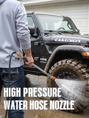 Adjustable Jet Nozzle High Pressure Hose Nozzle, 18-33” Hydro Nozzle Wands - color: Black, size: 33inch