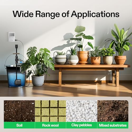 VIVOSUN Professional Automatic Drip Irrigation Kits, 15W Output, All in One Professional Grow Kit- Includes Pump, Timer and Regulator, 8 Drip Emitters Garden Plant Watering System Indoor Outdoor - style: Automatic Drip Irrigation