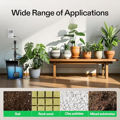 VIVOSUN Professional Automatic Drip Irrigation Kits, 15W Output, All in One Professional Grow Kit- Includes Pump, Timer and Regulator, 8 Drip Emitters Garden Plant Watering System Indoor Outdoor - style: Automatic Drip Irrigation