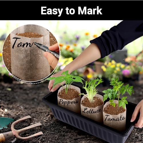100pcs Plant Nursery Bags, 5.9x6.3 inches Non-Woven Fabric Flower Tree Seed Starters, Garden Plants Seedling Grow Pouch Pots for Seed Starting Growing - color: White, size: 5.9"x6.3"/Pack of 100