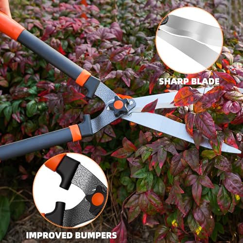 EWPJDK 3-Piece Loppers Hedge Shears Pruners Heavy Duty Combo Clippers - color: Orange