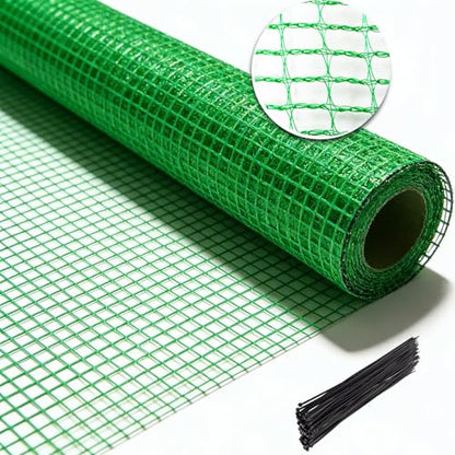 Garden Fence 4 x 30 FT, 0.4" Mesh Plastic Fencing, 50 Zip Ties Included - size: 4ftx30ft
