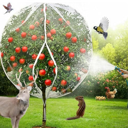 Fruit Tree Netting 2 Pack 8x8 FT with Drawstring and Zipper - Reusable Plant Protection Cover, Heavy Duty PE Mesh Netting for Blueberry Bushes - Blocks Birds/Deer/Squirrels - size: 8x8 FT