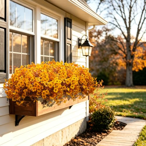 Grunyia 20 Bundles Artificial Outdoors Flowers (Fall Yellow) - color: Fall Yellow